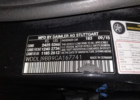 2016 Mercedes-Benz Cls 550 4Matic z USA, uszkodzony, nr VIN WDDLJ9BB9GA167741